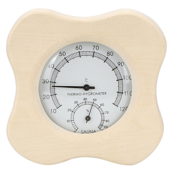 Basturum 2 i 1 Trä Termo Hygrometer Termometer Hygrometer Ångbastu Tillbehör