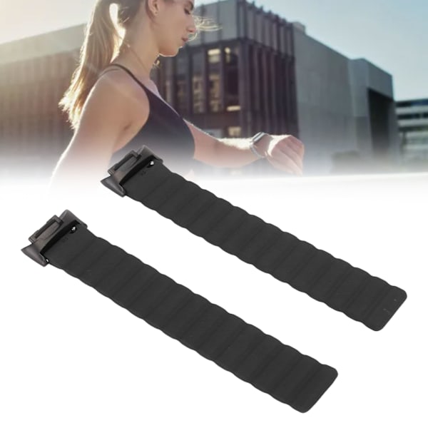 Magnetisk klockarmband justerbart snabbspänne silikon klockarmband tillbehör passar för Fitbit Charge 5 svart