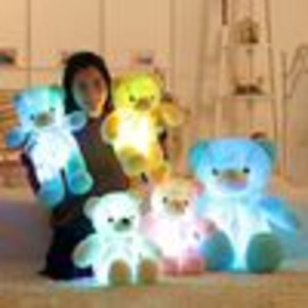 Luminous LED Färgglada Nallebjörn Nattljus Luminous Glow Glowing Nallebjörn Gosedjur Plyschleksak Barn Kvinnor