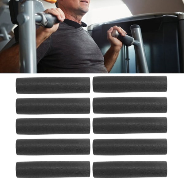 10 st Fitnessutrustning Handtag Grepp Rör Rör Wrap Handtag Bars Grepp Skyddshylsa Svart