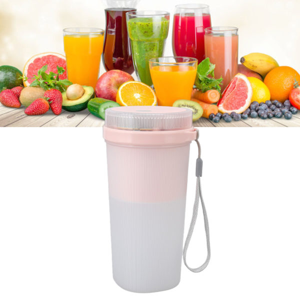 Elektrisk Juicer Kopp 300ml Handhållen Bärbar USB Laddningsbar 6 Rostfritt Stål Skärare Juicepress Blender Kopp