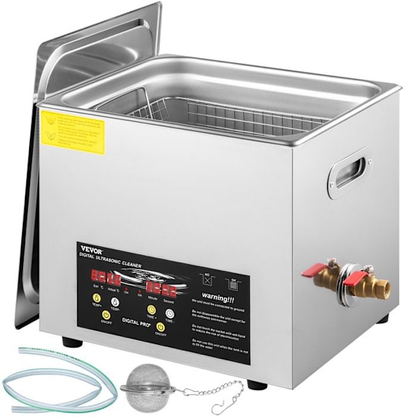 Digital ultraljudsrengörare -VEVOR-10 L, 400 W värme, 240 W ultraljud, ultraljudsbricka med värme