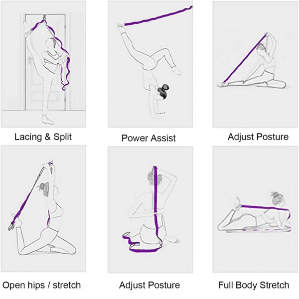 Slitstarka vävda stretchband för yoga- och hemmagympass -