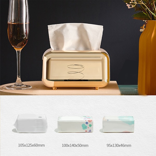 Servettbox Rektangulär Elektropläterad Retro Pappershållare för Vardagsrum Badrum Sovrum