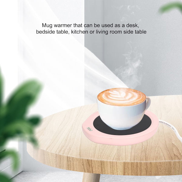 18W Muggvärmar 55℃ Konstant Temperatur Energibesparande Laddningsbar Muggvärmar Tevärmar för Kontor EU-kontakt 220V Rosa