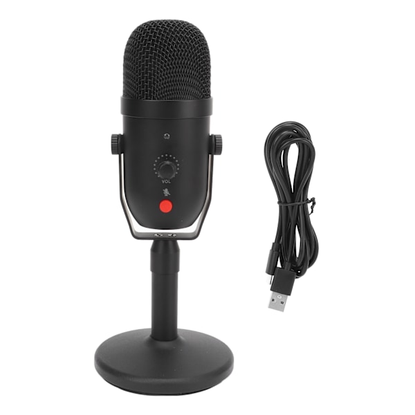 USB Kondensatormikrofon Intelligent Brusreducering Kardioid Kondensatormikrofon för Gaming Poddsändning Inspelning