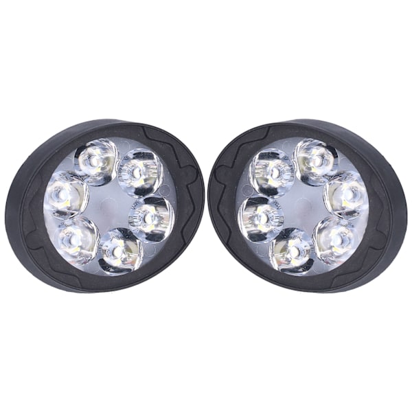2 st 12V 6LED Bakspelspegel-strålkastare 6000K 1000LM Hög/Låg Strålkastare för Motorcykel