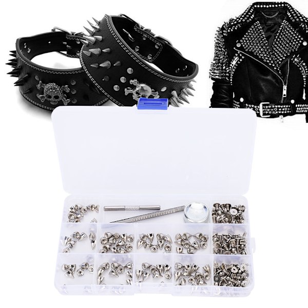 Spikar Nitar Skruvar Kit DIY Dekoration 7x9MM för Läderarmband Hundhalsband Väskor Kläder Skor