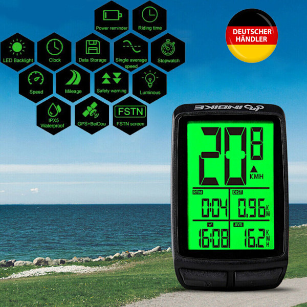 Trådlös radiocykelcomputer LCD-cykelhastighetsmätare cykeldator