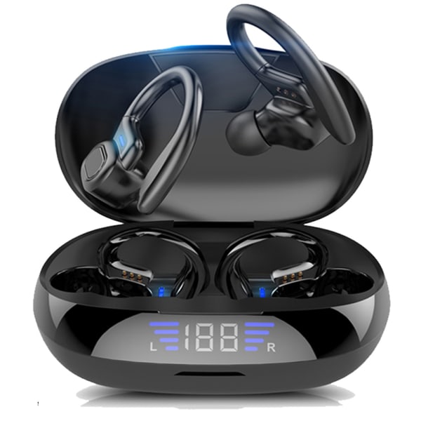 Bluetooth hörlurar Sport, Litinst-hörlurar Trådlösa Bluetooth 5.3 3D-stereo med mikrofon, 60 timmars speltid, Trådlösa hörlurar med dubbla LED-skärmar,