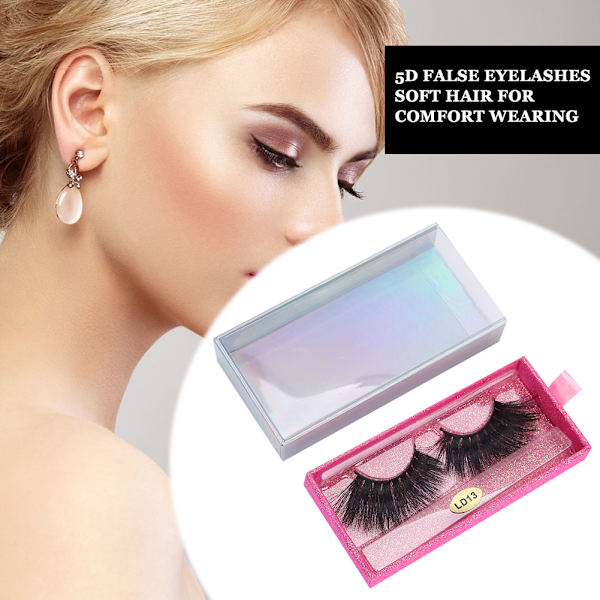5D 25mm Falska Ögonfransar Makeup Falska Ögonfransar Fluffiga Lockiga Långa Falska Fransar LD13