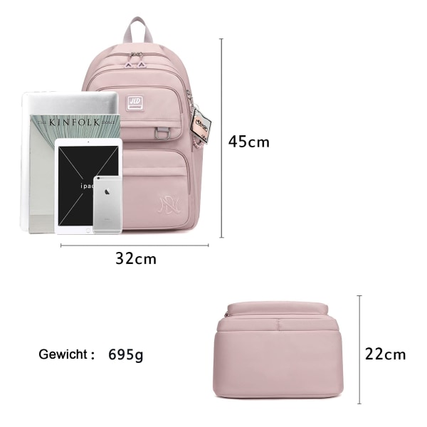 Skolryggsäck pojkar flickor tonåringar skolryggsäck vattentät ryggsäck kvinnor män skolryggsäck laptopväska ryggsäck nylon (30L), lila, ryggsäck