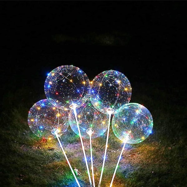 Led Bobo-ballonger, 5-pack LED-ljusballonger för fest