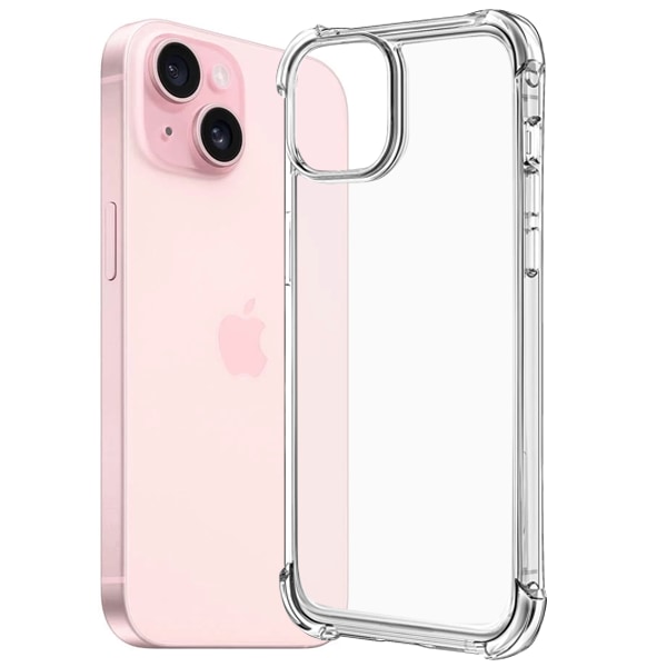 iPhone 15 Skal - Extra Stöttåligt och Slitstarkt Transparent