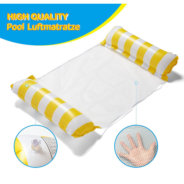 2 set hängmattes uppblåsbara pool flyter, premium pool loungers, multifunktionell pool hängmatta, övervatten hängmatta lounge