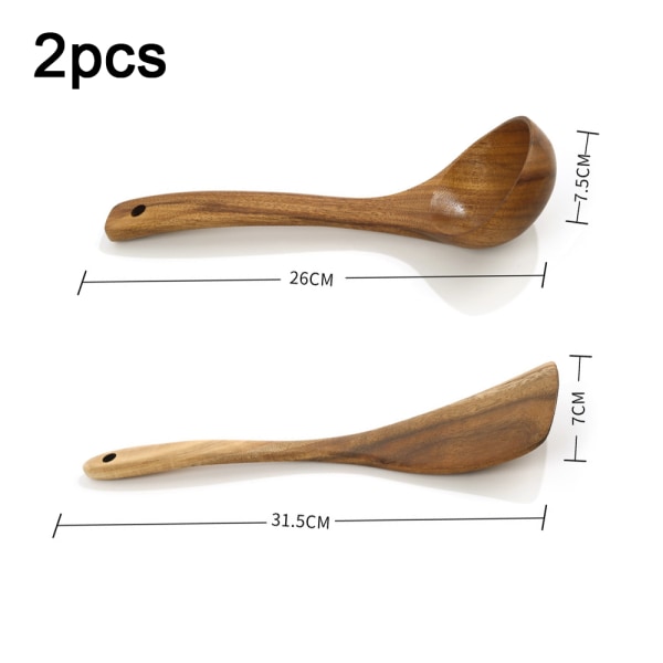 2PCS Teak Hushållsköksartiklar