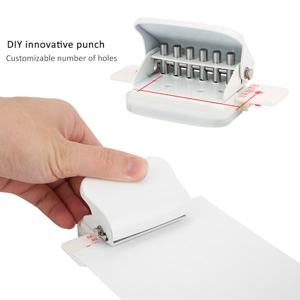 Innovativ Hålslagare, Anpassningsbar DIY-hålslagare för lösbladsinbindning, Snabb positionering med metallblad och linjalmarkeringar, Halkfri