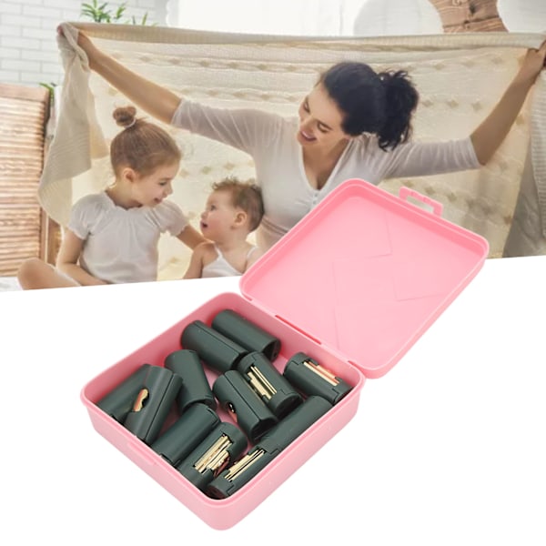 12 st Sänglakanhållare Justerbara Starka Klämmor Robust ABS Sänglakan Fästen Clips för Familj Sovrum Mörkgrön Guld