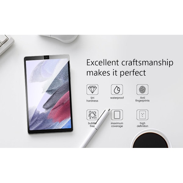 Skärmskydd för Samsung Galaxy Tab A7 Lite 2021, Högupplöst Klar & Anti-Rep, 2-pack 0,3 mm tjocklek för Sm-T220/Sm-T225 (8,7 tum)