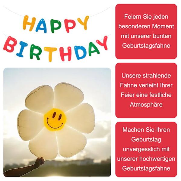 Färgglad grattis på födelsedagen banderoll, födelsedag dekoration, filt födelsedag girlang för hängande hängande dekoration, grattis på födelsedagen girlang banderoll för vuxna,