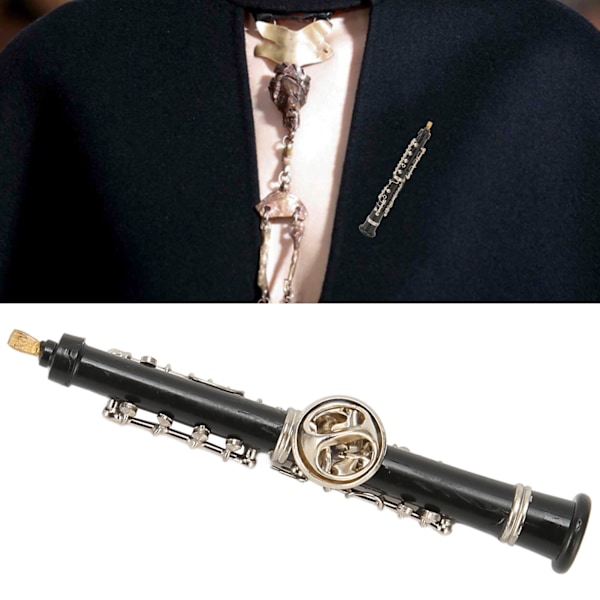 Miniatyr oboe brosch för musikälskare utsökt rostskydd miniatyr oboe modell musikalisk brosch för musikfestival