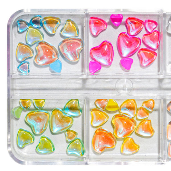 3D Candy Color Glaspärlor Nail Art Accessoarer Mermaid Crystal