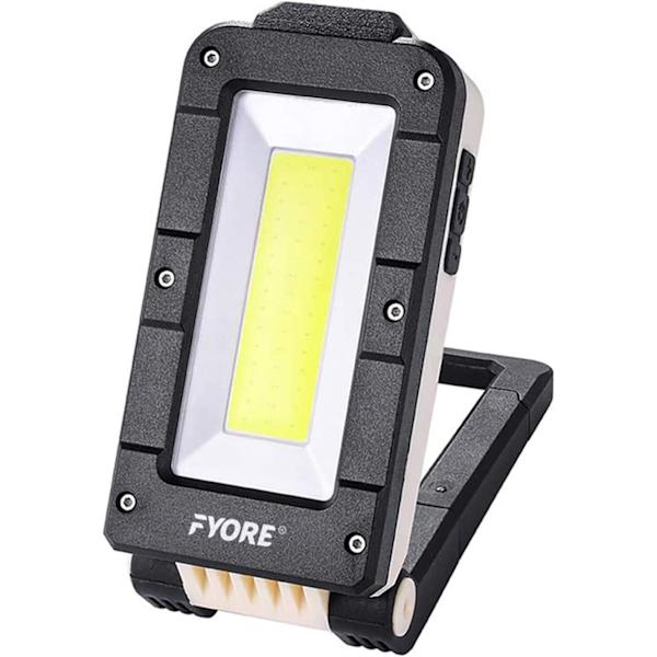 Uppladdningsbar arbetsstrålkastare Campinglampa LED Bärbar byggstrålkastare 180° roterbar, USB-port IPX4 magnetisk bas, bilar, fiske, belysning