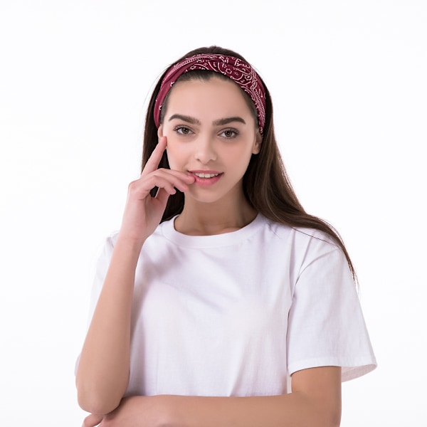 Boho Bandanas, Bekväm Användning med Stretch Paisley-tryck, Halkfri Bohemisk Retrostil Tryckdesign för Kvinnor, Mjuk Bomull Nylon Andningsbar