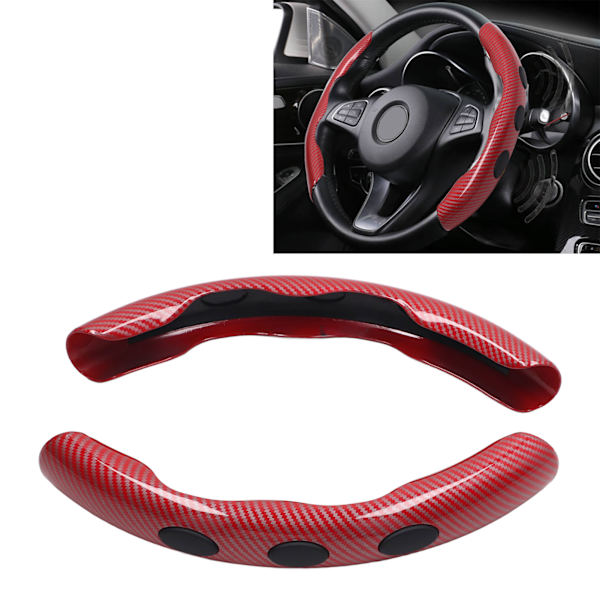 2 st. Rattstyrningshölje Trim Kolfiber Stil Vattenöverföringsprocess Ersättning för Kia Sportage Niro Röd