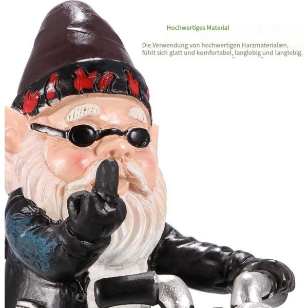 Motorcykelgnomer för trädgården, 13x13cm trädgårdstomtestaty vattentät