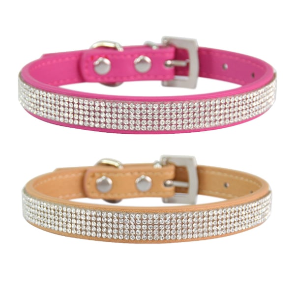 Justerbart blinkande hundhalsband, rosa hundhalsband, katthalsband,