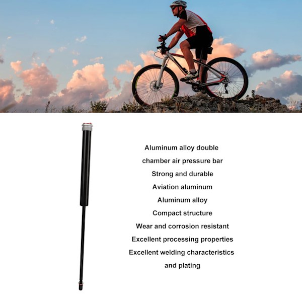 Cykelgaffel Luftpneumatisk Stång Dubbelkammare Aluminiumlegering Cykelgaffel Reparationsdelar för 27,5 Tums Cykelgaffel