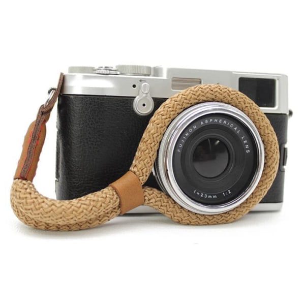 LXH Universell Vintage Kamerarem Handgjord Mjuk Bomull Axel Rem för Leica Canon Nikon Fuji Olympus Lumix Sony 39 tum (Lång Rem-Brun)