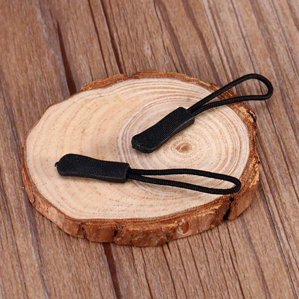 10x Dragkedjor Dragkedja Rep Dragkedja Ändar Lås Zip Clip Spänne För Väska EDC Svart