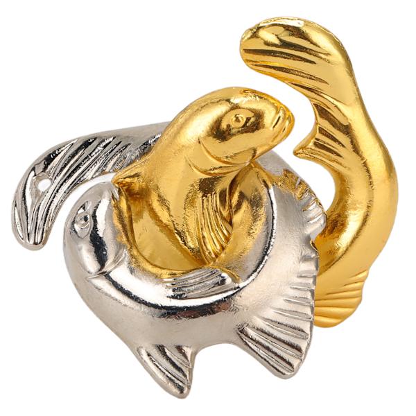 Intelligent Unlock Toy Compact Alloy Stress Relief Brain Teaser IQ Test Toy for AdultsDouble Fish Buckle