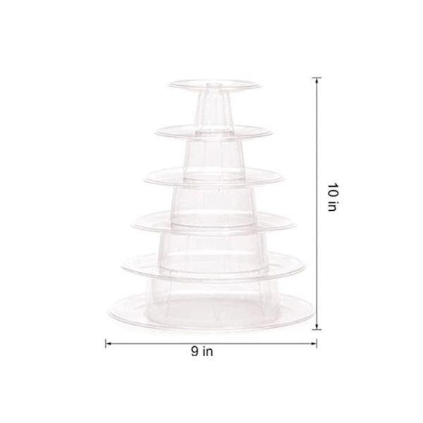 Macaron Tower 6 Tier Transparent Dessert Stand Cupcake Stand