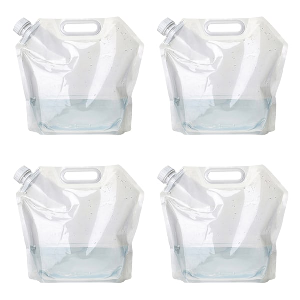 Vattenbehållare påse, livsmedelskvalitet klar plast förvaringskanna för camping vandring ryggsäck nödsituation 5L white