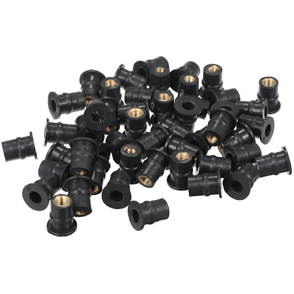 Gummibrunnsmuttrar M5 5mm metriska motorcykelvindruteskaftmutter, 10 stycken