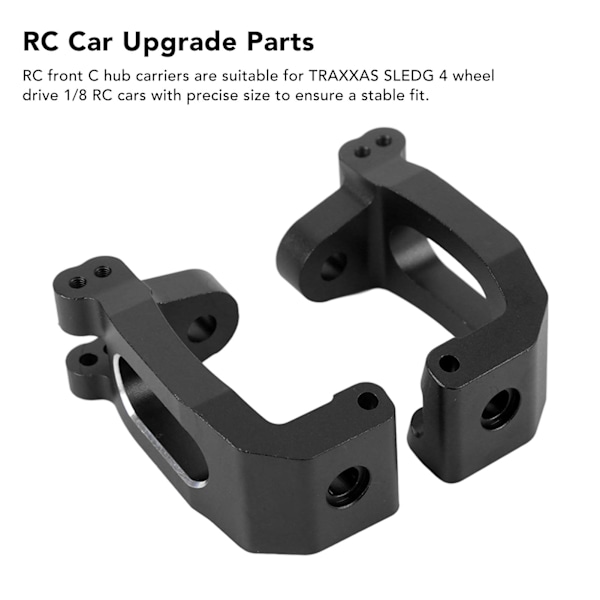 RC främre C-navbärare uppgraderingsdelar aluminiumlegering caster block för TRAXXAS SLEDG 4-hjulsdrift 1/8 RC-bil svart
