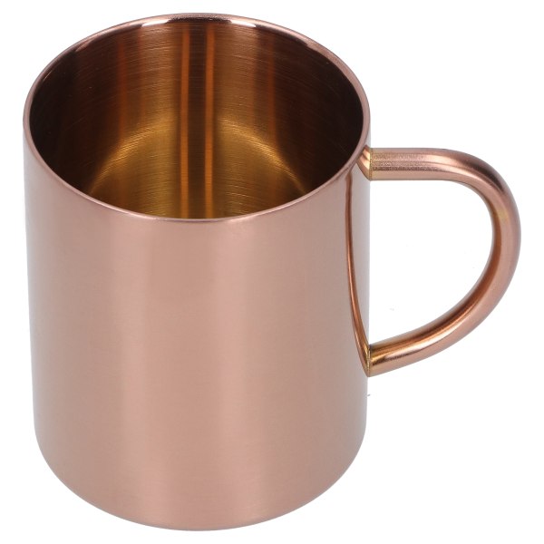 Mug Cup 304 Rostfritt Stål Dubbelskikts Anti-Skållning Kaffe Te Vattenkopp med Handtag 400ml (Roséguld)