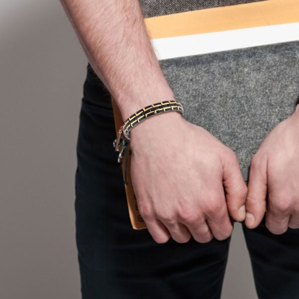 Elegant Prostata Wellness Armband, Magnetiskt Koppararmband för Män, Ultrastarkt Magnetarmband, Justerbar Storlek, Titantål Spänne Design,