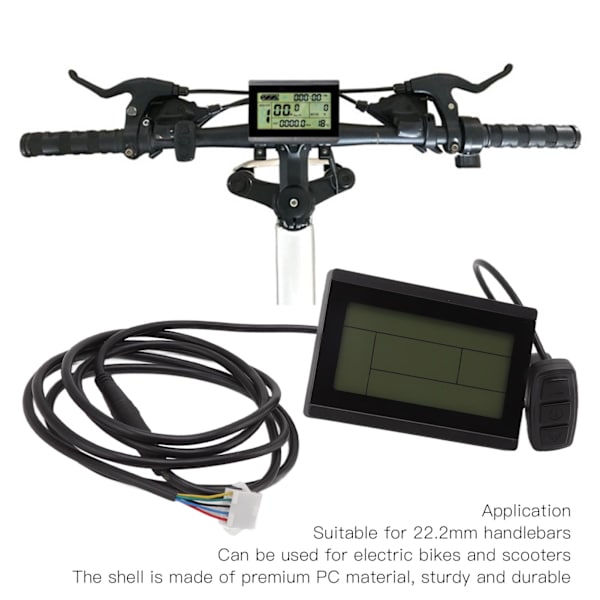 Elektrisk cykeldisplaymätare 5-stifts vattentät kontakt Cykel LCD-displaykontrollpanel för KT-kontroller 24V 36V 48V