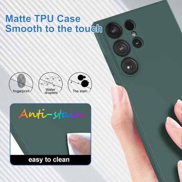 Samsung S24 Ultra Gummibelagd Mattgrönt Skal Kameraskydd Liquid - Grön