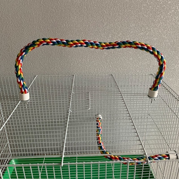 Fågelrep abborre fågel leksaker fågel klättring rep papegoja tuggleksak för bur fågelbur stativ, längd 60 cm - längd 60 cm