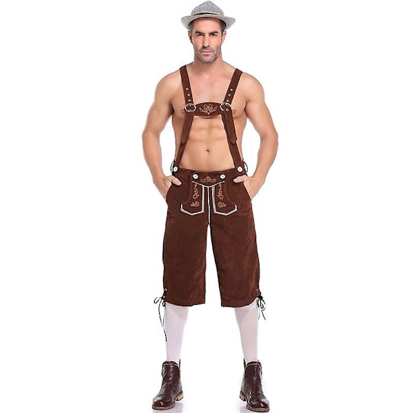 Lederhosen för Män - Äkta Läder Autentiska Tyska Lederhosen för Män, Oktoberfest Outfit - brown M brown M
