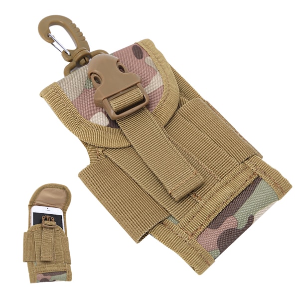 Utomhus multifunktionell EDC midjeväska Molle-bälte för 4,5-tums mobiltelefonväska med spänne (kamouflage)