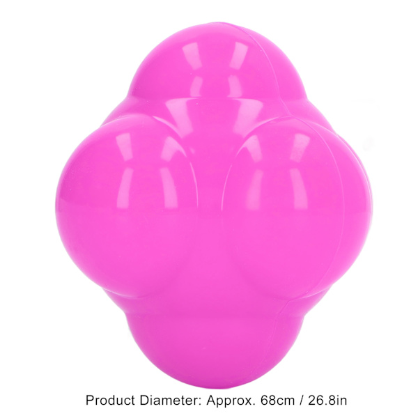 Reaktionsboll i gummi, ljus färg, hexagon, reaktionsboll för att förbättra hand-öga-koordination, smidighet, rosa