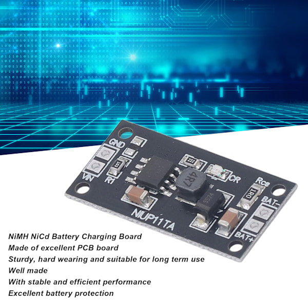 10 st 1S NiMH NiCd Batteriladdningsmodul Robust Slitstark PCB NiMH NiCd Batteri Strömstyrkort