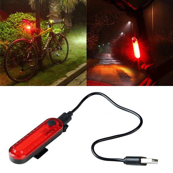 2-pack bakre cykelbakljus för mountainbike, ultraljusa USB-laddningsbara bakljus, vitt högt LED-ljus