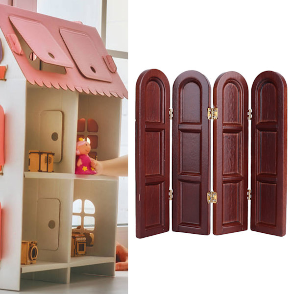 Miniatyrskärm i trä 1:12 Retro Miniatyr Scen Möbler Modell Dockhus Tillbehör Kaffe